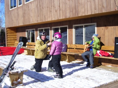 Earle at the blessing of the skis